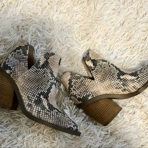 Vince Camuto snake booties